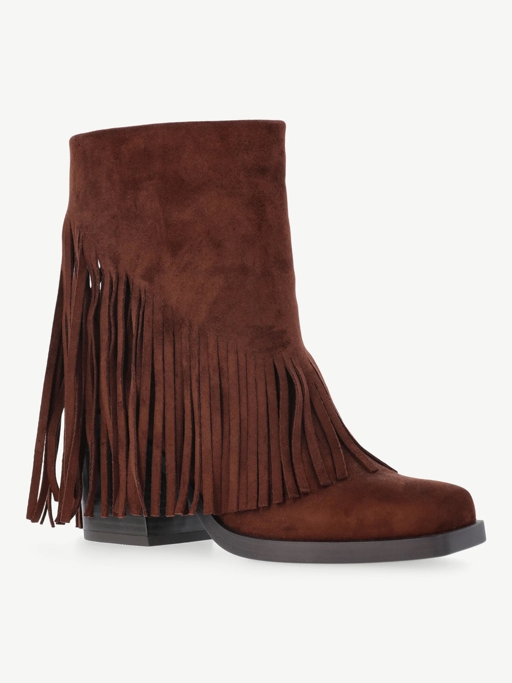 Faux Suede Fringe Booties